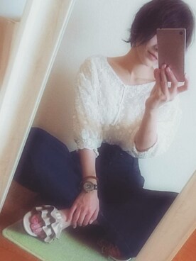 「カメラ女子」｜「アイテム（サンダル）」を使った、kisa__minaさん（レディース・164cm）の春コーディネート