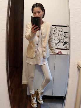 「Vincent et Mireille（バンソンエミレイユ）のアイテム（その他アウター）」を使った、Asakoさん（レディース・155cm）の冬コーディネート