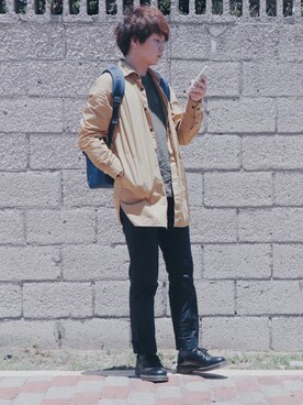 「ELECOM（エレコム）のアイテム」を使った、Shoesさん（メンズ・174cm）の春コーディネート