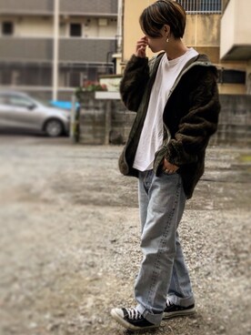 「やっぱりストリートが好き」｜「アイテム（その他アウター）」を使った、ayksn さん（レディース・158cm）の秋コーディネート