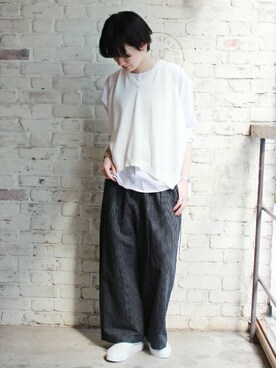 「JOURNAL STANDARD LUXE（ジャーナルスタンダード　ラックス）のアイテム（パンツ）」を使った、A.Kさん（レディース・161cm）の夏コーディネート