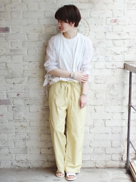 「JOURNAL STANDARD LUXE（ジャーナルスタンダード　ラックス）のアイテム（パンツ）」を使った、A.Kさん（レディース・161cm）の夏コーディネート
