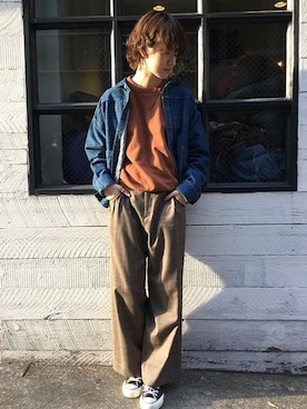 「JOURNAL STANDARD LUXE（ジャーナルスタンダード　ラックス）のアイテム（パンツ）」を使った、A.Kさん（レディース・161cm）の秋コーディネート