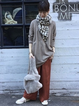 「JOURNAL STANDARD LUXE（ジャーナルスタンダード　ラックス）のアイテム（ワンピース/ドレス）」を使った、A.Kさん（レディース・161cm）の冬コーディネート