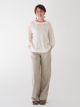 「バルーンスリーブ」｜KAMILiさん（レディース・162cm）の夏コーディネート