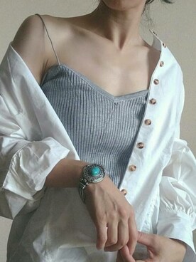 「KAKOTO のアイテム（トップス、グレー系）」を使った、hiroさん（レディース・152cm）の夏コーディネート