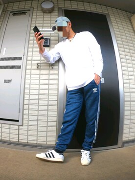 「adidas Originals（アディダスオリジナルス）のアイテム（キャップ）」を使った、*ryotagonia.さん（メンズ・168cm）の春コーディネート