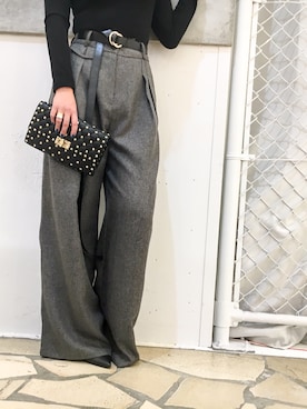 「Narcissus（ナルシス）のアイテム（その他パンツ、グレー系）」を使った、misakitty❤️さん（レディース）の冬コーディネート