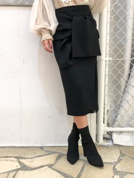 「Narcissus（ナルシス）のアイテム（スカート、ブラック系）」を使った、misakitty❤️さん（レディース）の冬コーディネート