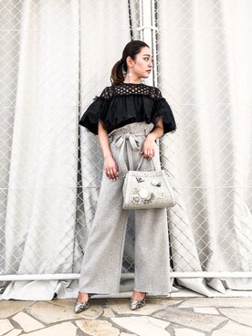 「Narcissus（ナルシス）のアイテム（その他パンツ、グレー系）」を使った、misakitty❤️さん（レディース）の冬コーディネート