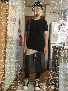 「DRKSHDW（ダークシャドウ）のアイテム（トップス）」を使った、ぺん太郎2さん（メンズ・171cm）の夏コーディネート