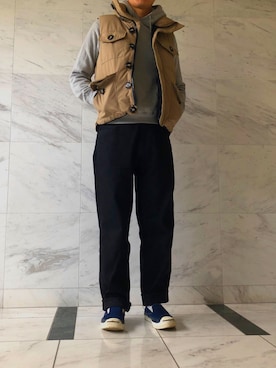 「CONVERSE ADDICT（コンバースアディクト）のアイテム（スリッポン）」を使った、srisyjさん（メンズ・174cm）の冬コーディネート