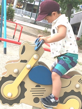 「F.O.KIDS（エフオーキッズ）のアイテム（タンクトップ）」を使った、kanさん（キッズ・90cm）の夏コーディネート