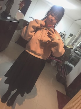 「merry jenny（メリージェニー）のアイテム（ジャージ）」を使った、Etoileさん（レディース・155cm）の冬コーディネート