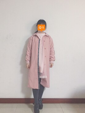 「アイテム（ステンカラーコート、ピンク系）」を使った、Etoileさん（レディース・155cm）の春コーディネート