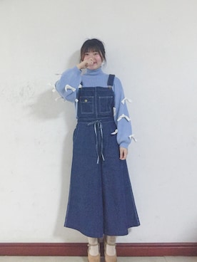 「blue」｜「アイテム（オールインワン・サロペット）」を使った、Etoileさん（レディース・155cm）の春コーディネート