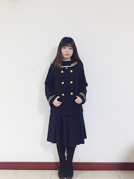 「Supreme.La.La.（シュープリームララ）のアイテム（スカート）」を使った、Etoileさん（レディース・155cm）の冬コーディネート