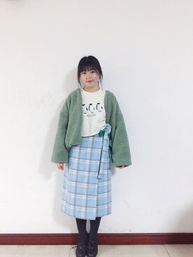 「Another Edition（アナザーエディション）のアイテム（ノーカラージャケット）」を使った、Etoileさん（レディース・155cm）の冬コーディネート