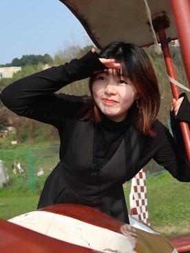 「archives（アルシーヴ）のアイテム（ジャンパースカート）」を使った、Etoileさん（レディース・155cm）の夏コーディネート