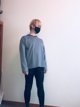 「PLUS ONE（プラスワン）のアイテム（トップス）」を使った、takamitsu watanabeさん（メンズ・176cm）の夏コーディネート