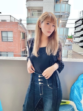 「MERCURYDUO（マーキュリーデュオ）のアイテム（カーディガン/ボレロ）」を使った、anna601さん（レディース・173cm）の春コーディネート