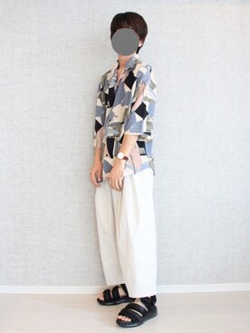 「アイテム（腕時計、ブラウン系）」を使った、Laitoさん（メンズ・170cm）の夏コーディネート