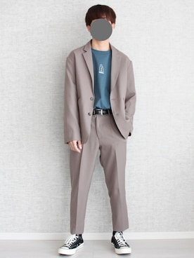 「kutir（クティール）のアソートプリントロンT（Tシャツ/カットソー）」を使った、Laitoさん（メンズ・170cm）の秋コーディネート