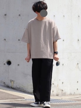 「半袖」｜「アイテム（その他）」を使った、Laitoさん（メンズ・170cm）の春コーディネート