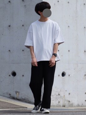 「半袖」｜「アイテム（その他）」を使った、Laitoさん（メンズ・170cm）の春コーディネート