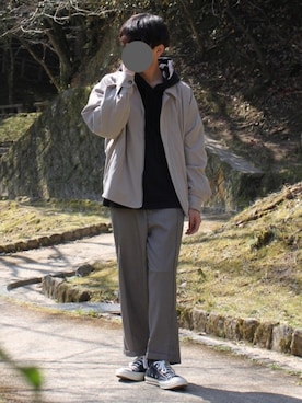 「CASPER JOHN」｜「アイテム（カバーオール）」を使った、Laitoさん（メンズ・170cm）の春コーディネート