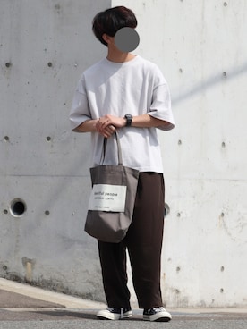 「半袖」｜「アイテム（その他）」を使った、Laitoさん（メンズ・170cm）の春コーディネート