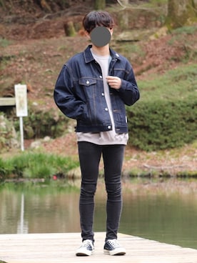 Gu ジーユー のデニムジャケット ブルー系 を使ったメンズ人気ファッションコーディネート Wear