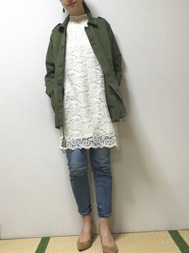 「スプリングSENSEOFPLACE」｜「アイテム（ワンピース/ドレス）」を使った、梅こんぶさん（レディース・164cm）の春コーディネート