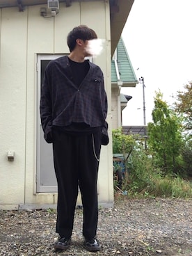 「COMME　CA COMMUNE（コムサコミューン）のアイテム（ウォレットチェーン）」を使った、とっちさん（メンズ・170cm）の秋コーディネート