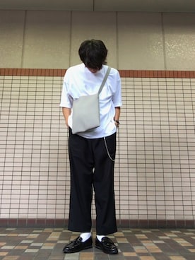 「COMME　CA COMMUNE（コムサコミューン）のアイテム（ウォレットチェーン）」を使った、とっちさん（メンズ・170cm）の秋コーディネート