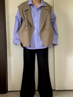 RYO TAKASHIMA（リョウタカシマ）の「Oversize standcollar slit shirt 