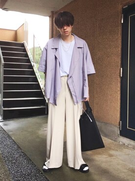 紫シャツ のメンズ人気ファッションコーディネート Wear