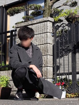 「イージーブースト」｜「アイテム（チェスターコート）」を使った、ゆすけさん（メンズ・175cm）の冬コーディネート