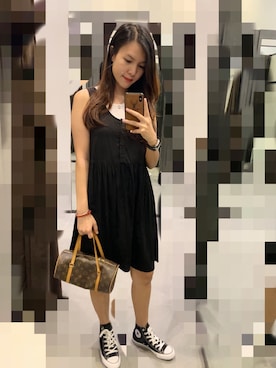 「MONKI（モンキ）のアイテム（ドレス）」を使った、weeさん（レディース・166cm）の春コーディネート
