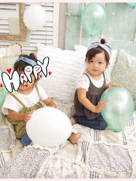 「アイテム（キャミソール）」を使った、★AiRi☆さん（キッズ・80cm）の夏コーディネート