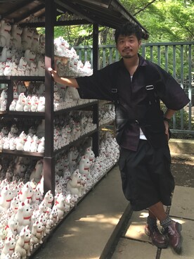 「アイテム（スーツベスト、ブラック系）」を使った、19Jim さん（メンズ・170cm）の秋コーディネート