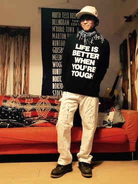 「BEN DAVIS（ベンデイビス）のアイテム（スウェット）」を使った、Fukuさん（メンズ・174cm）の秋コーディネート