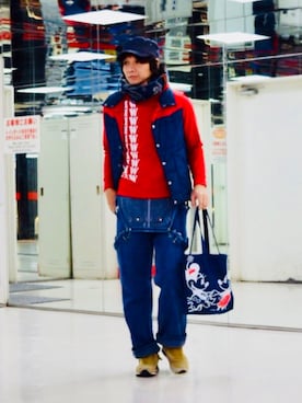 「アイテム（ダウンベスト、その他）」を使った、Fukuさん（メンズ・174cm）の秋コーディネート
