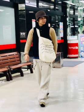 「JOURNAL STANDARD（ジャーナルスタンダード）のアイテム（オールインワン・サロペット）」を使った、Fukuさん（メンズ・174cm）の冬コーディネート