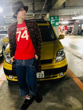「nano・universe」｜「アイテム（サロペット/オーバーオール）」を使った、Fukuさん（メンズ・174cm）の春コーディネート