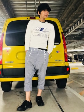 「アイテム（モカシン/デッキシューズ）」を使った、Fukuさん（メンズ・174cm）の春コーディネート