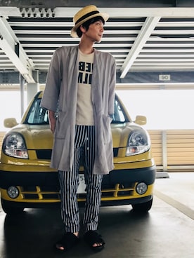 「ripvanwinkle（リップヴァンウィンクル）のアイテム」を使った、Fukuさん（メンズ・174cm）の夏コーディネート