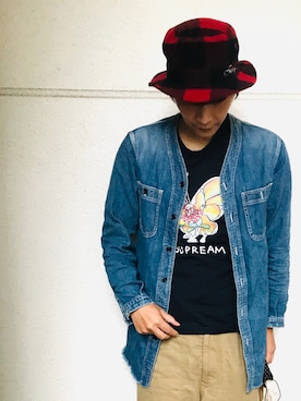 「FAT(エフエイティー)のアイテム(帽子)」を使った、Fukuさん(メンズ・174cm)の秋コーディネート