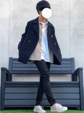 Gu ジーユー のピーコートを使ったメンズ人気ファッションコーディネート Wear