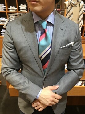 「ストライプネクタイ」｜三枚橋さん（メンズ・170cm）の春コーディネート
